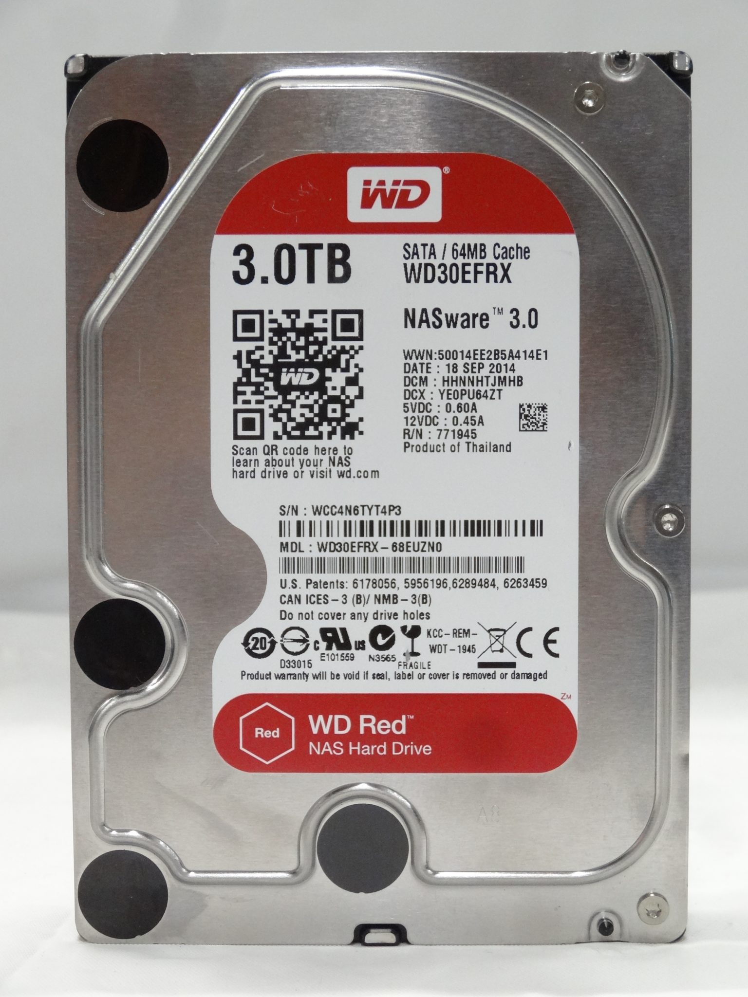 CLR Solutions Western Digital 3TB 5,400RPM 64MB Cache SATA 3.5" Red NAS Hard Drive - CLR