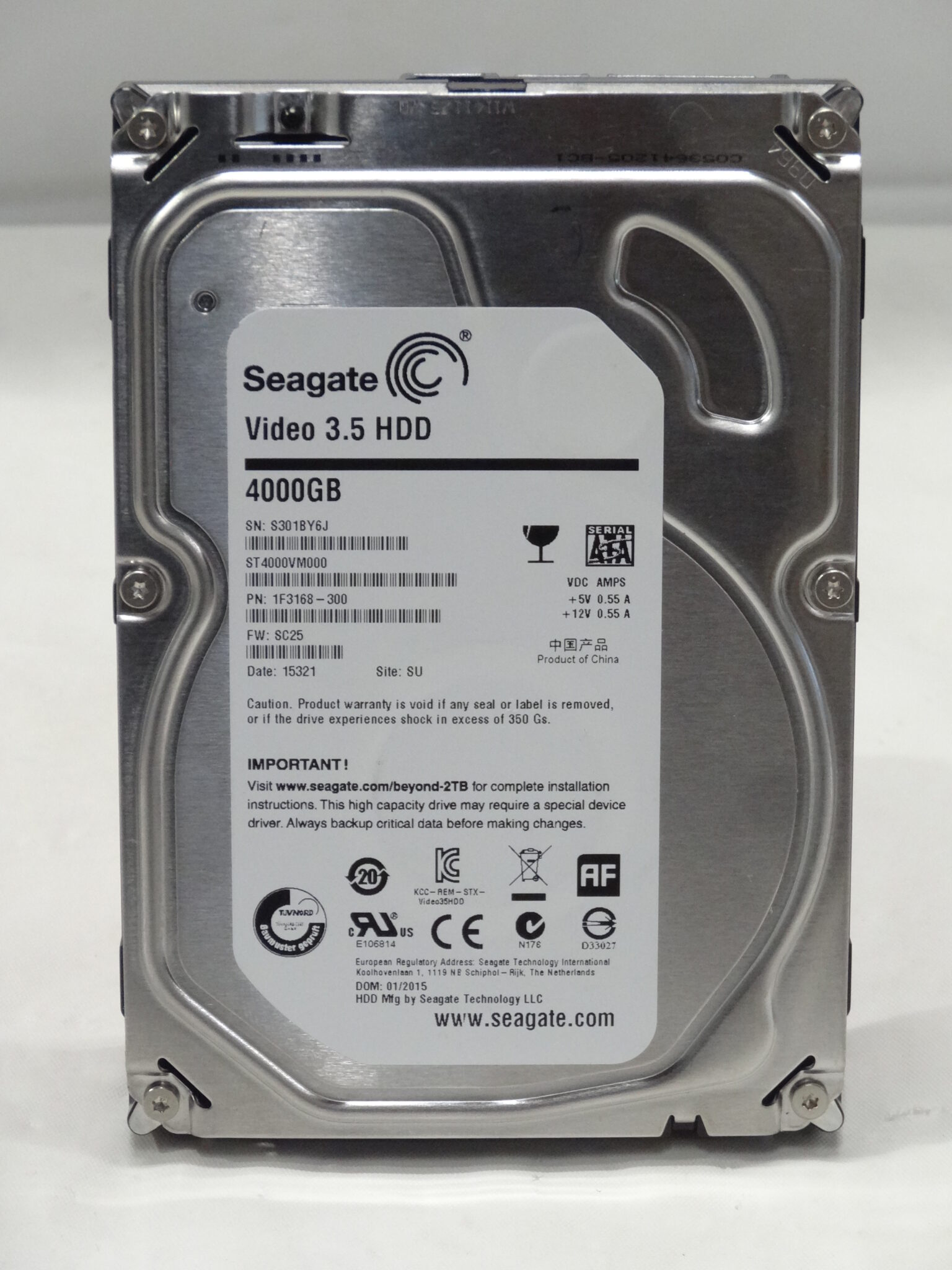 Seagate ST4000VM000 4TB 5900RPM 128MB Cache 6Gbps SATA Video 3.5